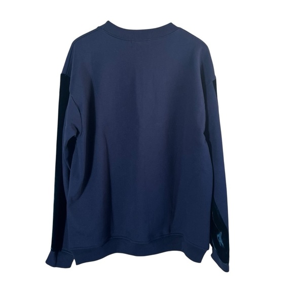 DRIFTER Galeras Navy Velvet Sleeve Crewneck Pullover Sweatshirt - Picture 4 of 10